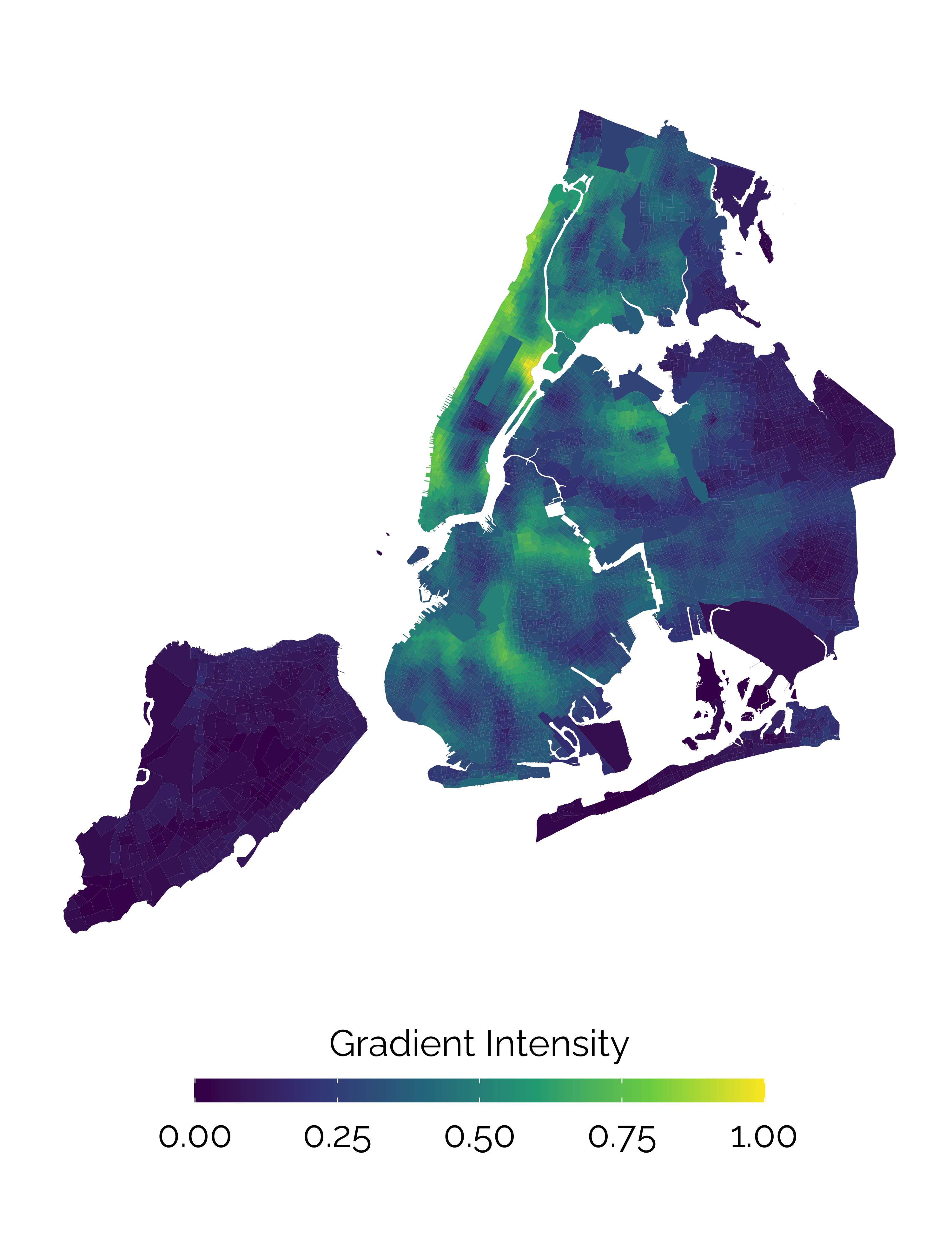 New York City Census block groups shaded by the composite intensity of local racial-demographic change